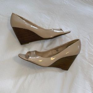 Merona wedge open toe heels